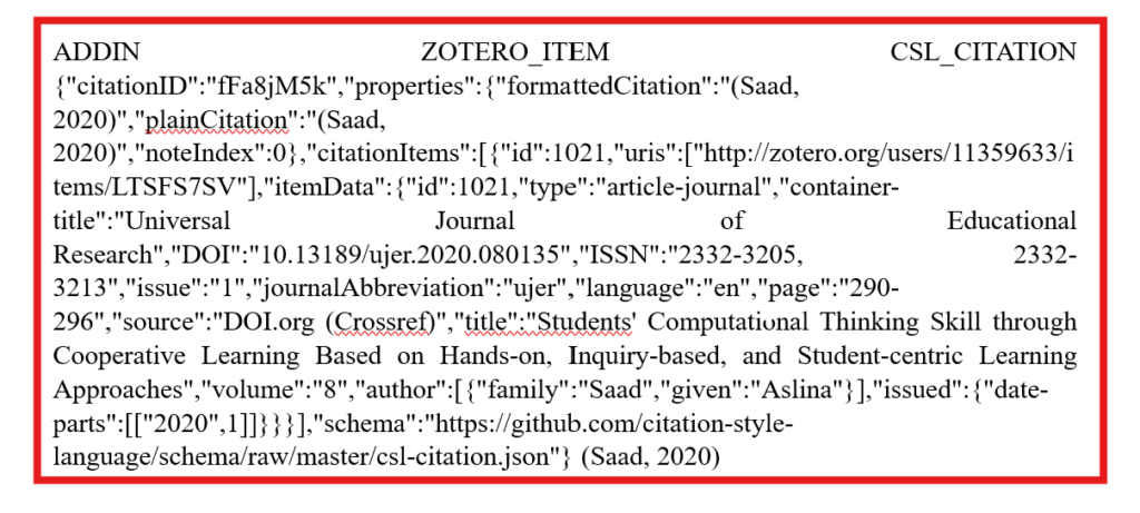 Error SItasi Zotero