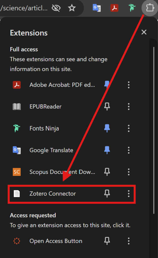 Zotero Connector