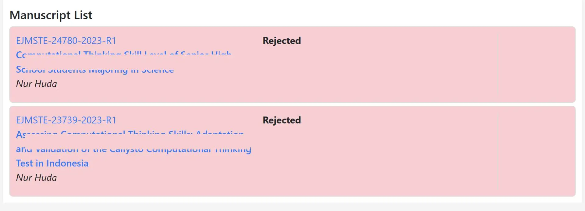 journal reject ejmste