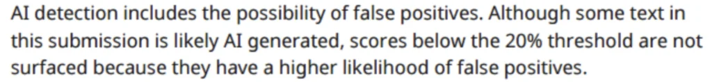 False positive Turnitin